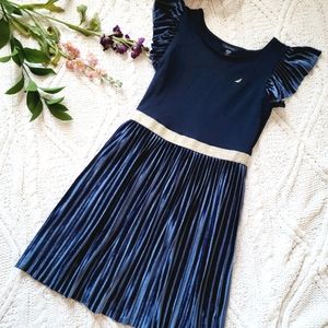 Nautica Annapolis Pleated Velvet Dress